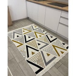 Yıkanabilir Çift Taraflı Modern Desenli Dokuma Kilim 'ÜÇGEN'