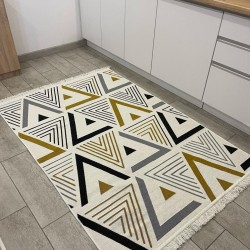 Yıkanabilir Çift Taraflı Modern Desenli Dokuma Kilim 'ÜÇGEN'