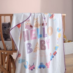 Polar Baskılı Bebek Battaniyesi 80x100 Cm HelloBaby