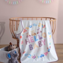 Polar Baskılı Bebek Battaniyesi 80x100 Cm HelloBaby