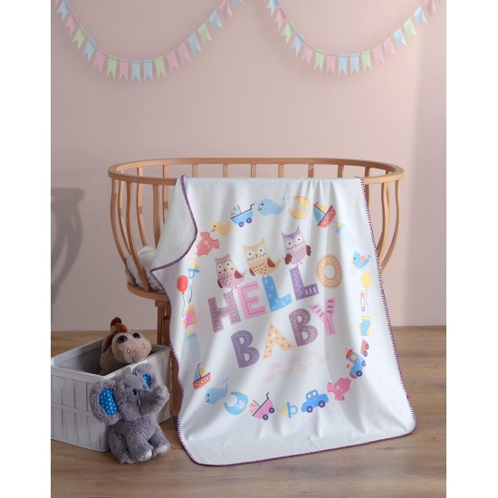 Polar Baskılı Bebek Battaniyesi 80x100 Cm HelloBaby