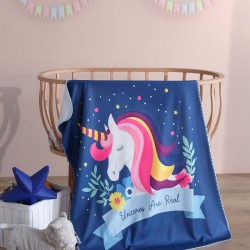 Polar Baskılı Bebek Battaniyesi 80x100 Cm Unicorn 